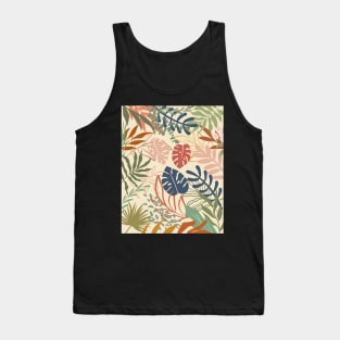 Pastel Planty Floral Pattern Tank Top